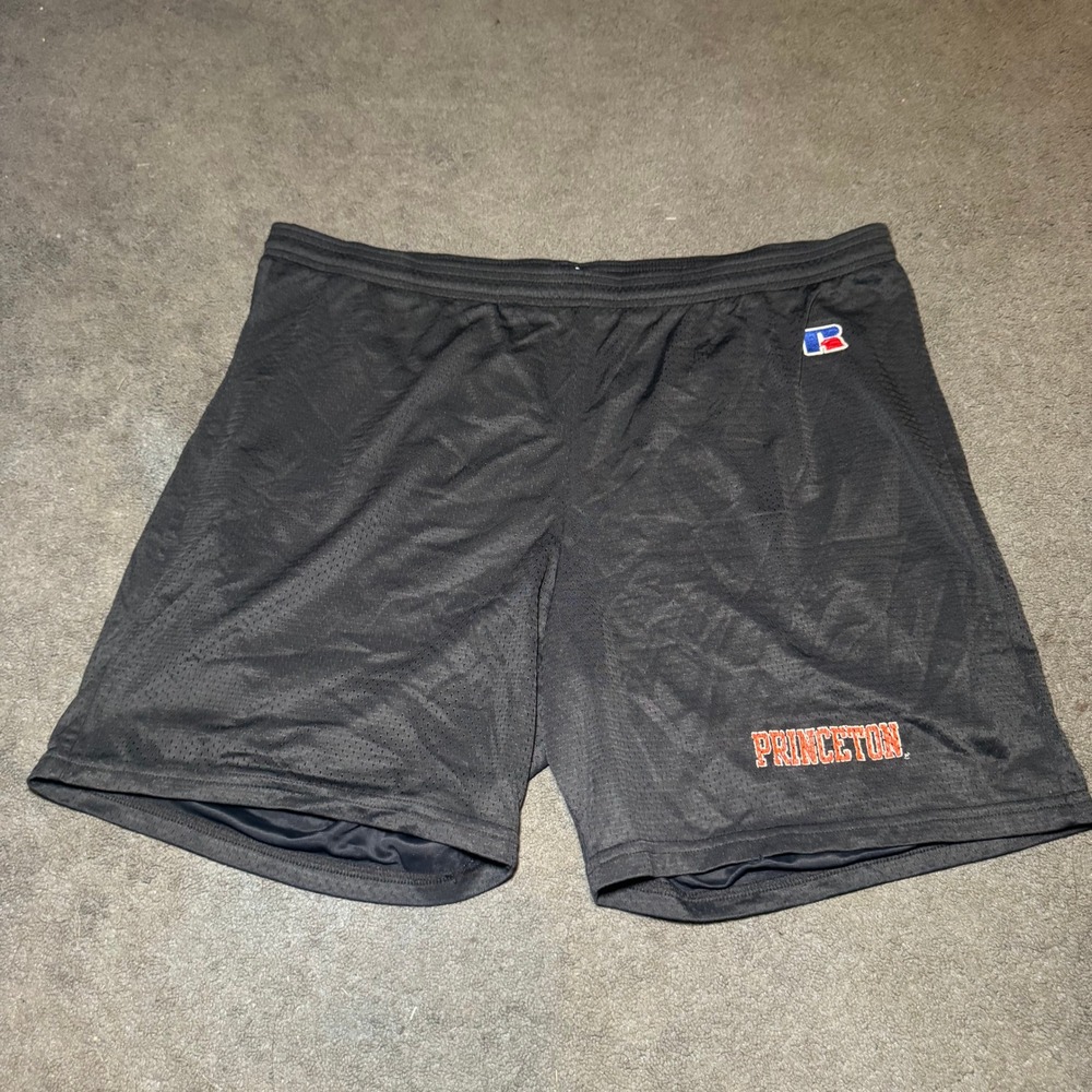 Russell Athletic Princeton University Mesh Shorts Black Mens Large Inseam 7in